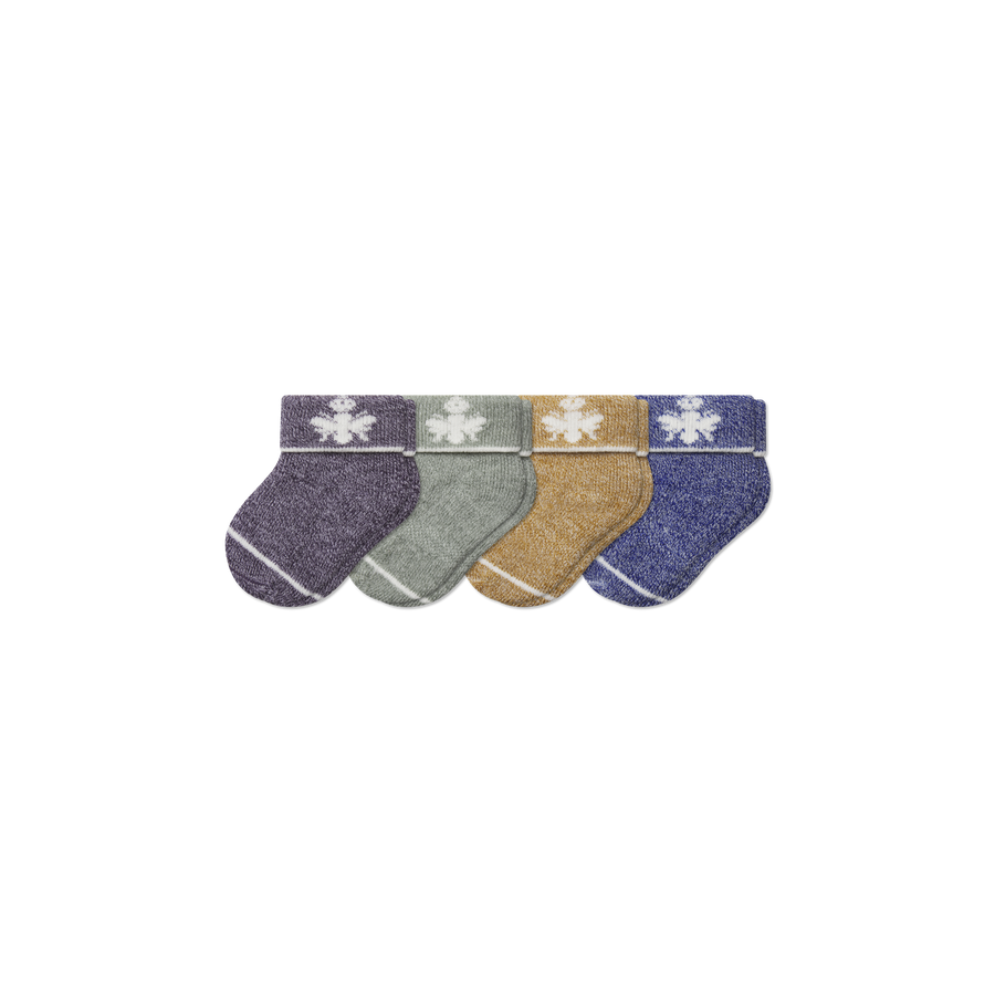 Baby Merino Wool Blend Calf Sock 4-Pack (0-6 Months) - Comfort Office Step