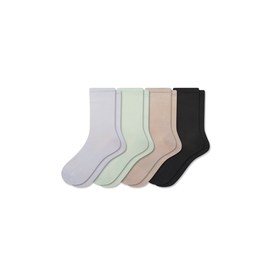 Women's Featherweight Rib Half Calf Sock 4-Pack - Soft Step