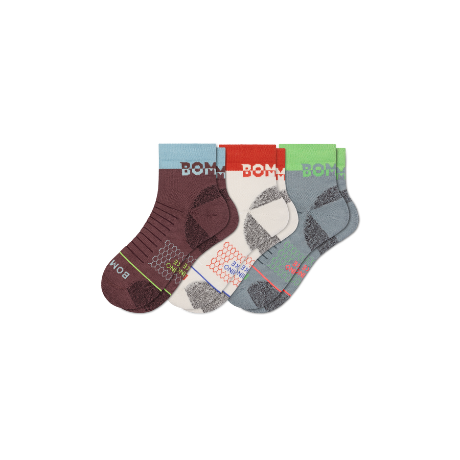 Men's Merino Wool Blend Hiking Quarter Sock 3-Pack - Cozy Move