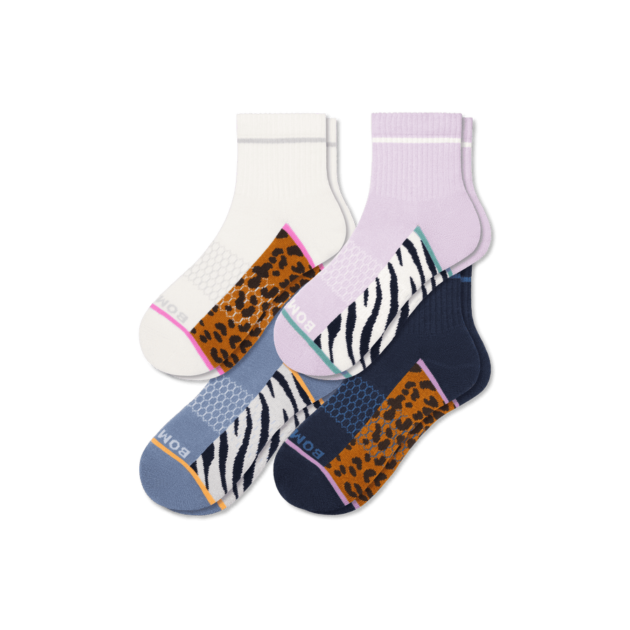 Women's Wild Wear Quarter Sock 4-Pack - Active No Show Cushion