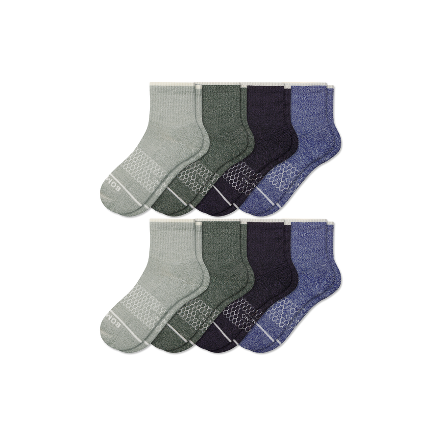 Men's Merino Wool Blend Quarter Sock 8-Pack - Everyday Hike Step
