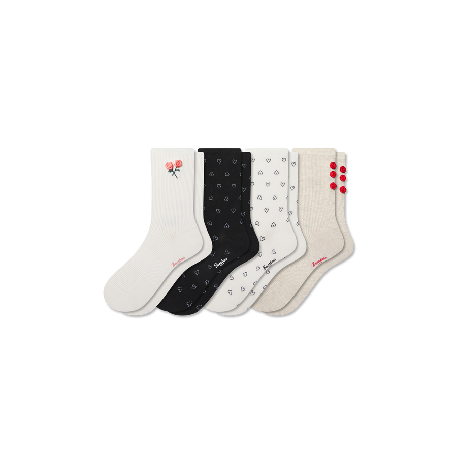 Women’s Valentine’s Day Lightweight Half Calf Sock 4-Pack - Weekend No Show Pair
