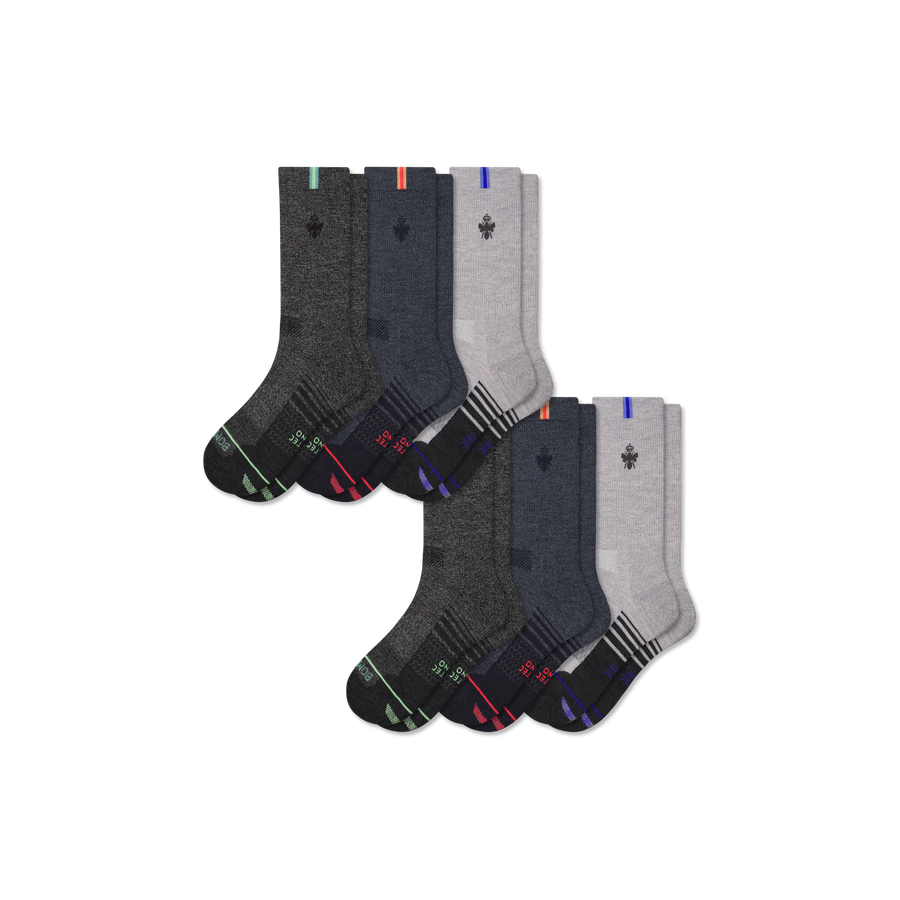 Women's Merino Wool Blend Run Calf Sock 6-Pack - Studio Trail Step