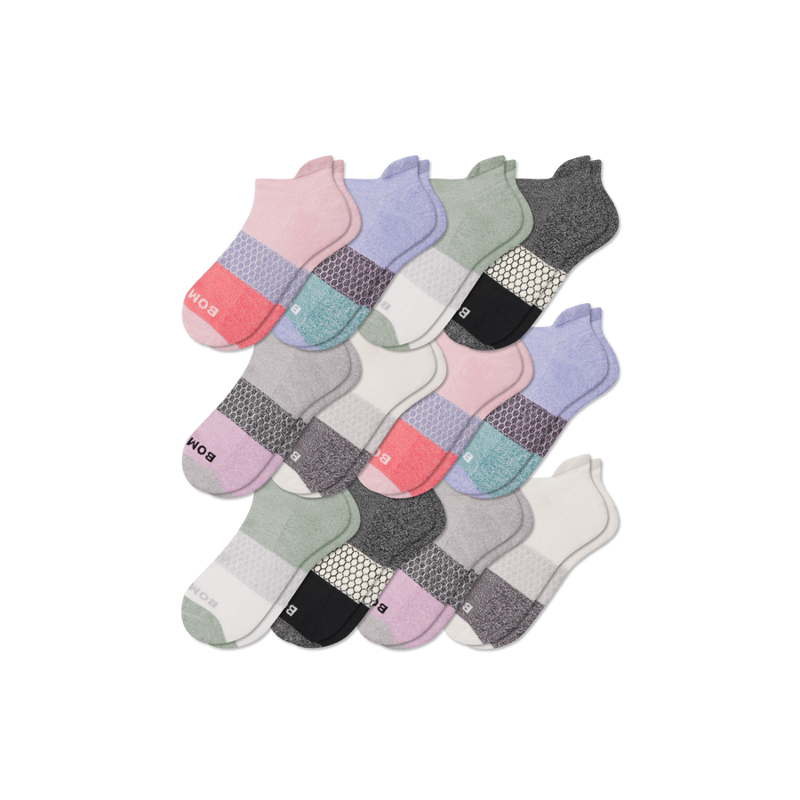 Women's Tri-Block Ankle Sock 12-Pack - Comfort Studio Pair