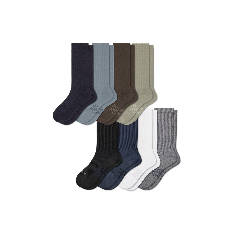 Men's Modern Rib Calf Sock 8-Pack - Comfort Low Cut Rotation